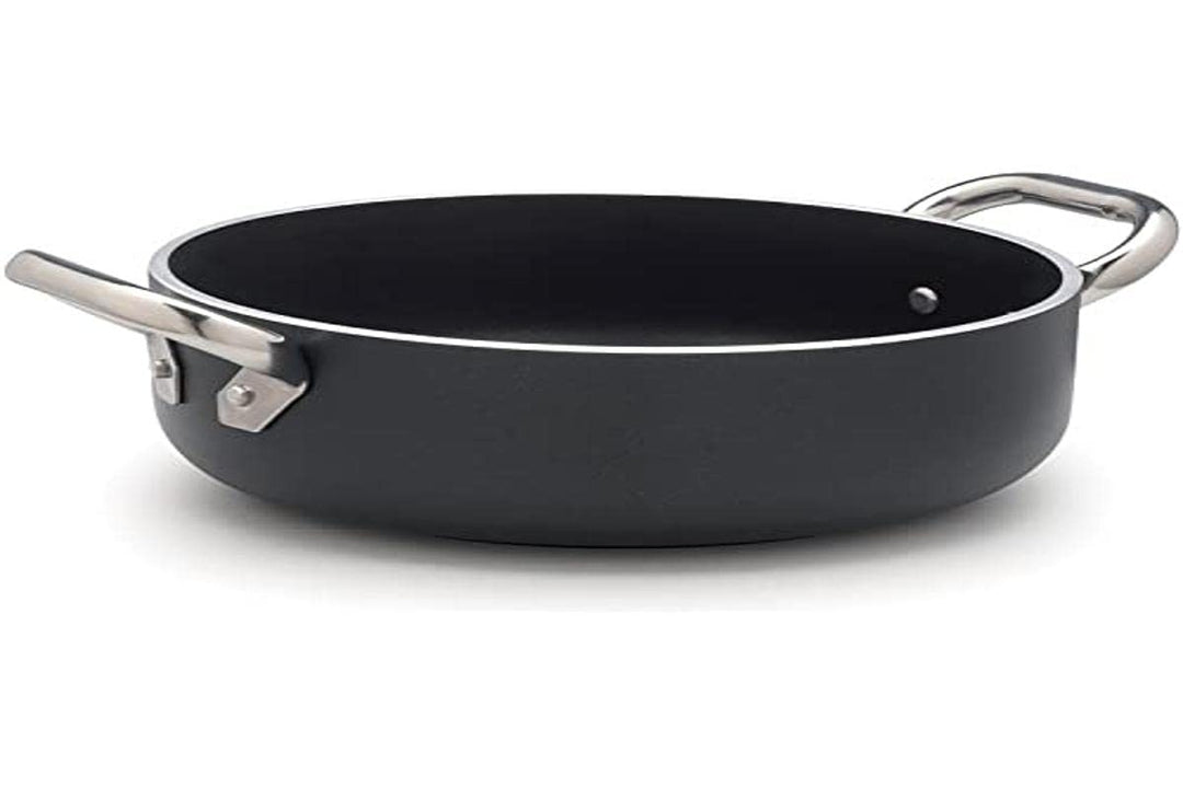 Töpfe Agnelli Alblack Bratentopf, Aluminium, Dicke 5 mm, 10 mm Induktions Fund, schwarz, 28 cm, 28 c