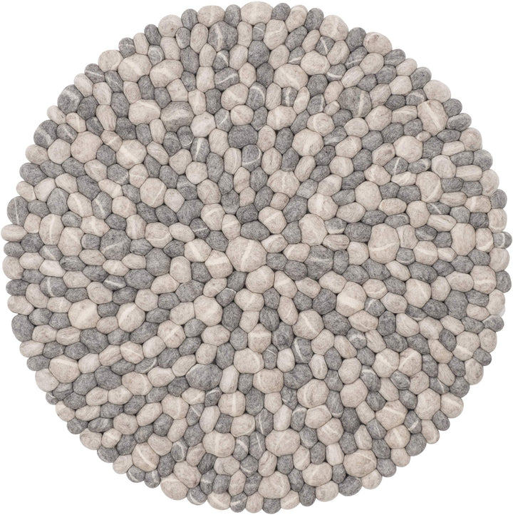 myfelt Filzkugelteppich Ernie - Ø 50 cm, ideal für Schlaf-, Wohn-, Kinderzimmer, Flur & Bad 50cm Ø K