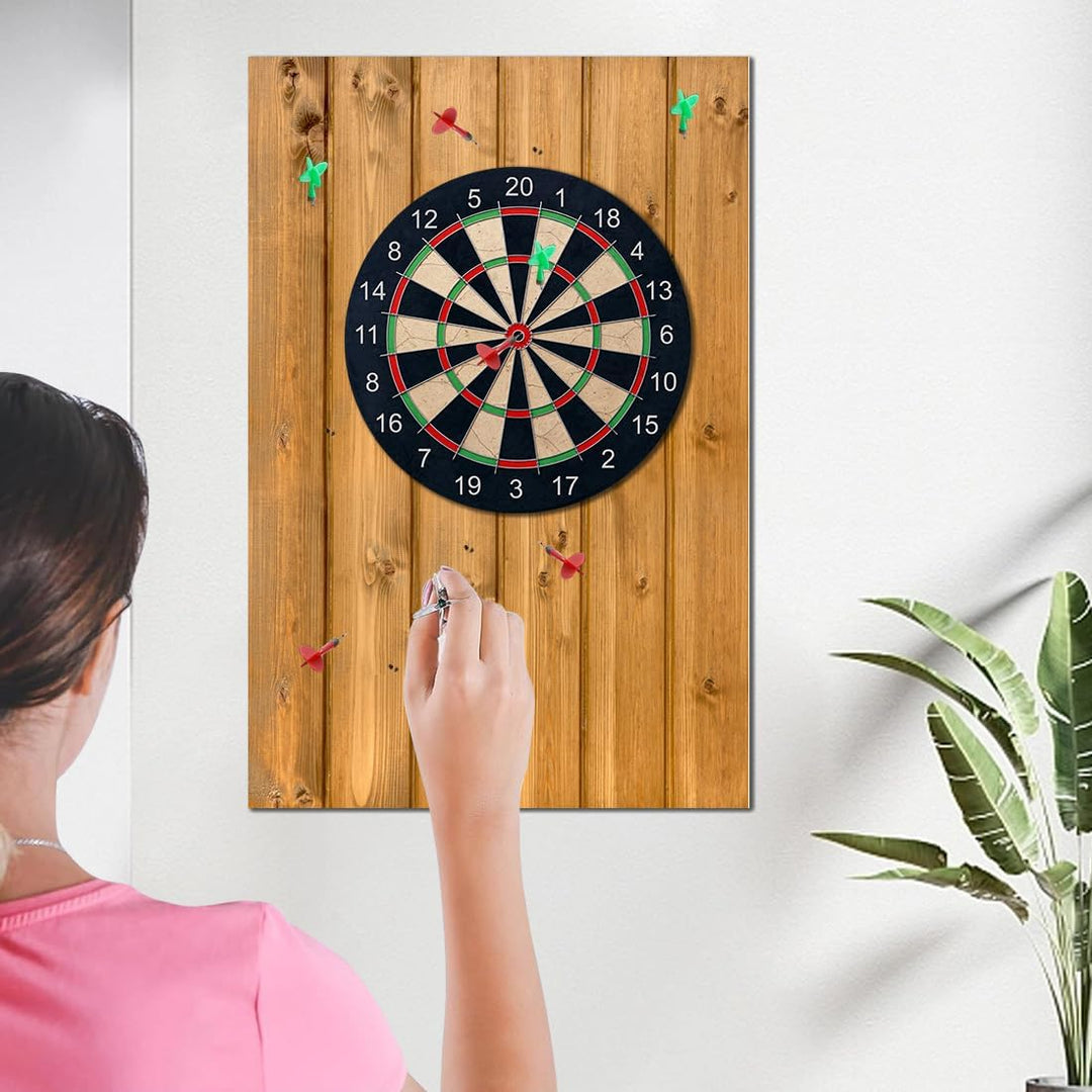 RANJIMA Holzmaserung Dartscheibe Wandschutz, Filz Dartboard-Wandschutz für Dartscheiben Selbstkleben