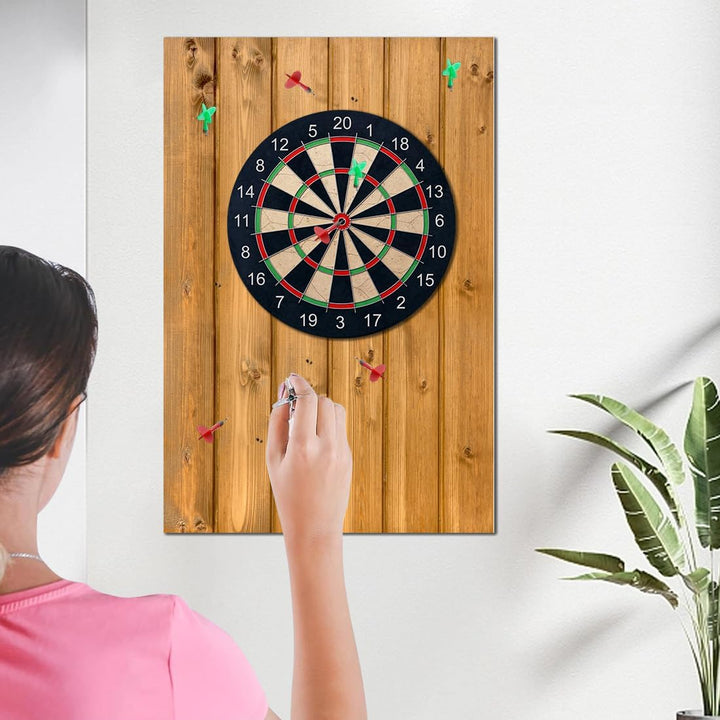 RANJIMA Holzmaserung Dartscheibe Wandschutz, Filz Dartboard-Wandschutz für Dartscheiben Selbstkleben