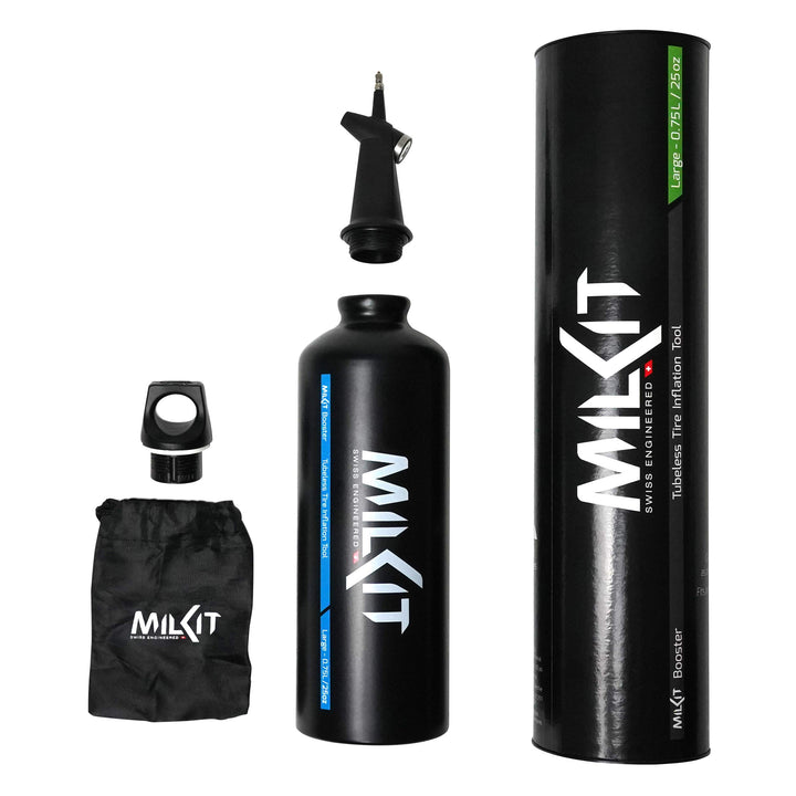 milKit Tubeless Booster Kit - Das preisgekrönte Tubeless Tire Booster Set - mobiles Tubeless Reifen