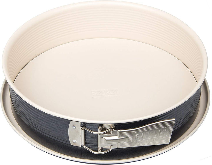 Zenker Springform Ø 26 cm CREME NOIR, Backform mit Flachboden und Auslaufschutz (Crème/Anthrazit), 1