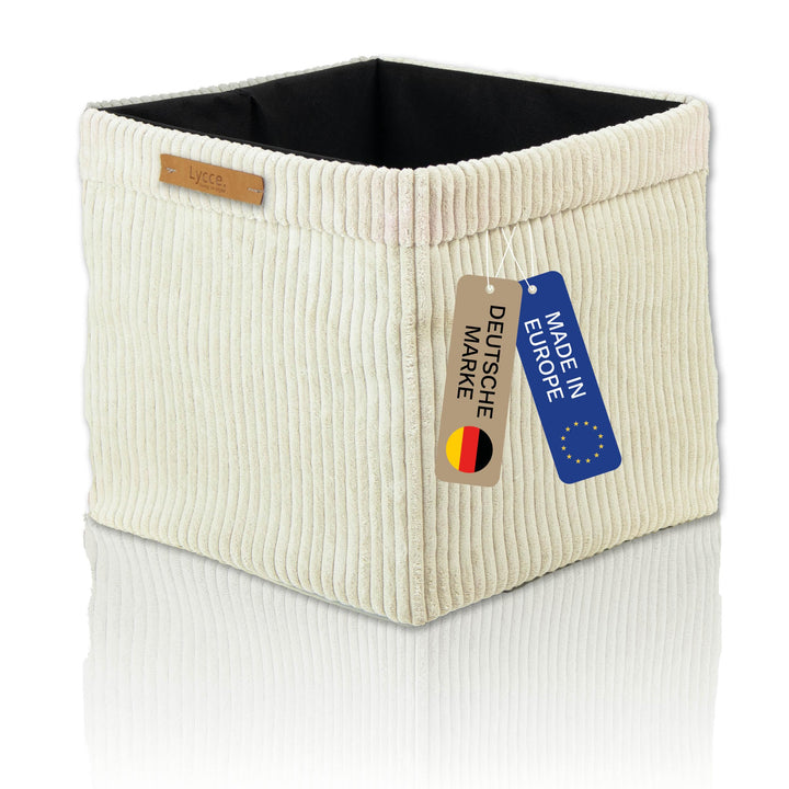 Kallax Box aus trendigem Cordstoff | Aufbewahrungskorb für Kallax Regal | Faltbox 33 x 33 x H31 cm m