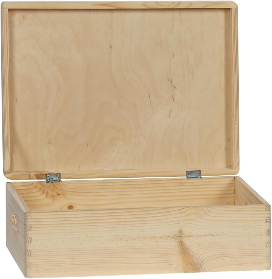 Bütic Allzweckkiste Holzbox Holzkiste stapelbar mit u. ohne Deckel Grössenauswahl Kiste mit Deckel 4