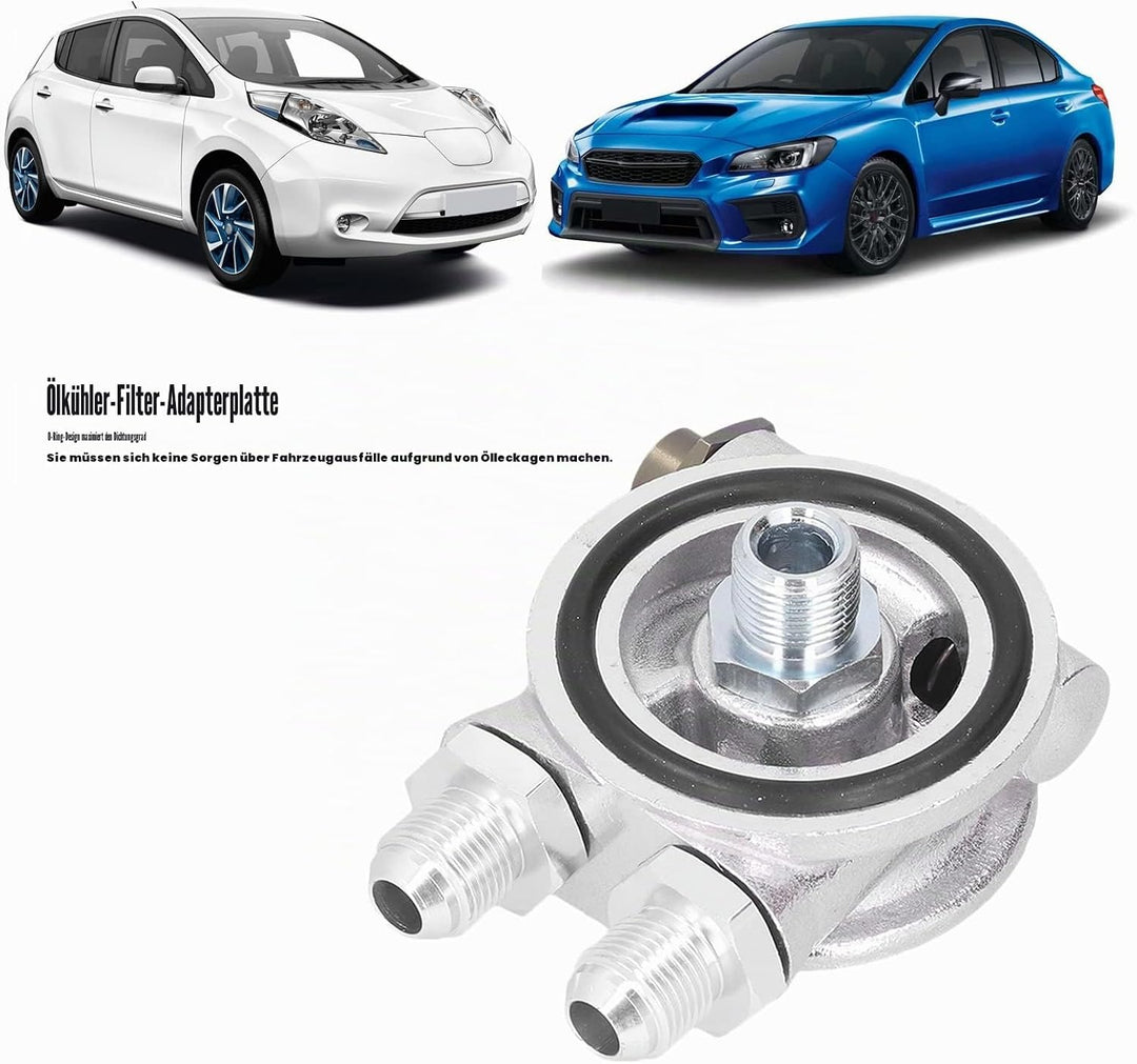 Ölkühler-Kit, Universal-Autoölkühler-Filter Sandwichplatte Thermostat-Adapter 3/4 Zoll 16-UNF AN10 M