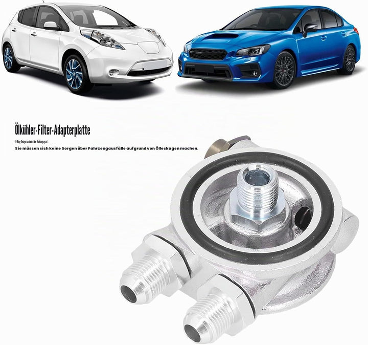 Ölkühler-Kit, Universal-Autoölkühler-Filter Sandwichplatte Thermostat-Adapter 3/4 Zoll 16-UNF AN10 M