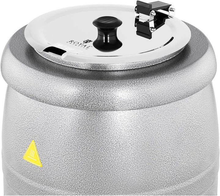 Royal Catering RCST-9405 Suppentopf 10 L Stahl silbern beschichtet Edelstahl 400 W Suppentopf elektr