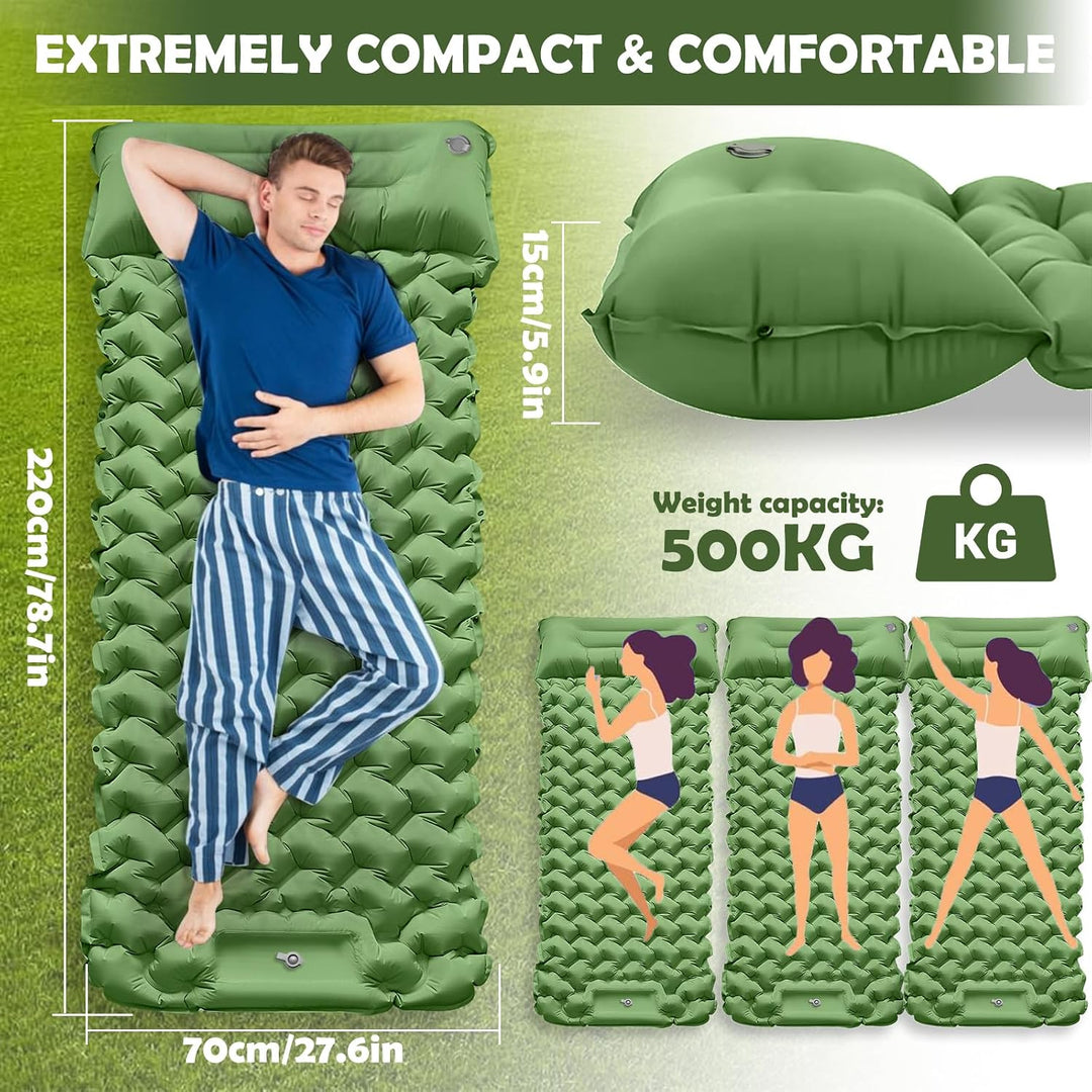 Isomatte Selbstaufblasend, 12CM Verdicktes Tragbar Camping Matratze Wasserdicht Kleines Packmass mit
