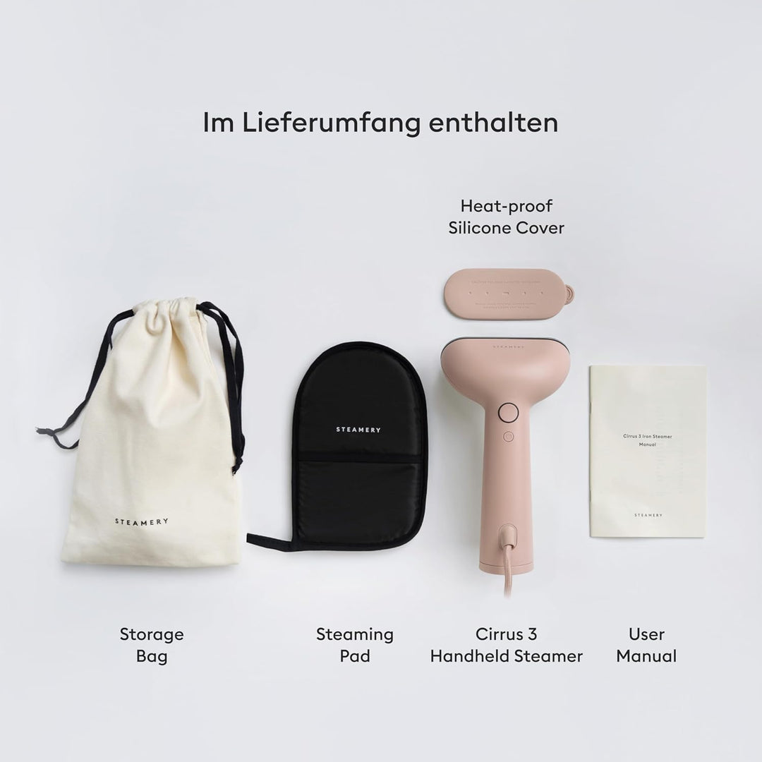 Steamery Dampfglätter Cirrus 3, 1200W, EU-Stecker, Dampfleistung 20g/min, Beheizte Bügelplatte, Schn