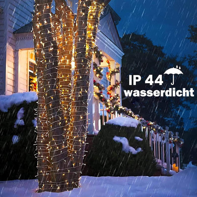 Lichterkette Aussen Innen LED Lichterkette 20m 200LEDs mit Timer, 8 Modi, Speicherfunktion, IP44 Was