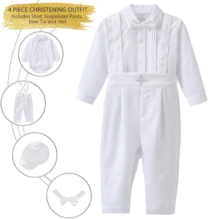 Booulfi Baby Kleidung Jungen Baumwollstoff Baby Anzug Junge Hochzeit Taufanzug Taufkleid Junge Weihn