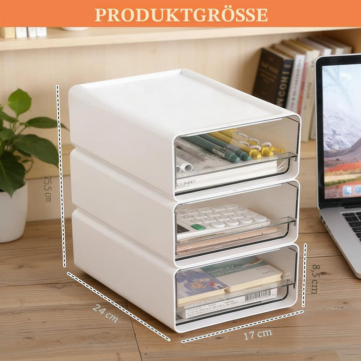 3 Stück Schubladen Organizer Box Schubladenbox Stapelbar Schubladenboxen Organizer Schublade Schreib
