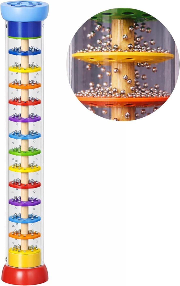 goki 61947 Regenstab, 34 cm, Klanginstrument aus Holz und Kunststoff, sensorisches Spielzeug für Kle
