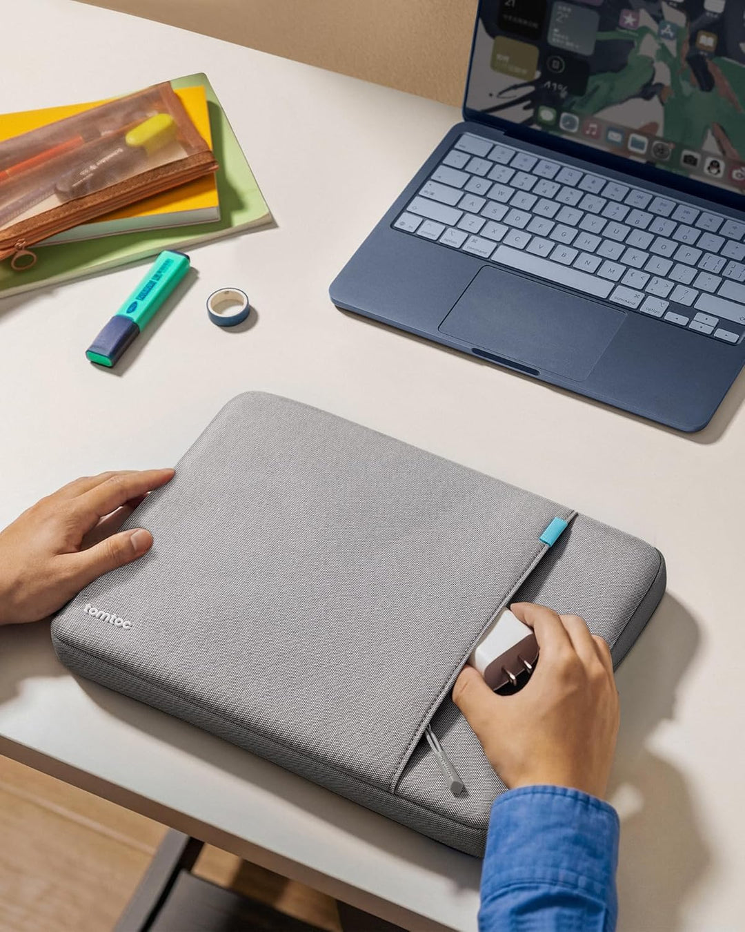 tomtoc 360° Tasche Hülle Entwickelt für 13 Zoll MacBook Neo A3404 (2026) mit A18 Pro Chip, Wasserabw