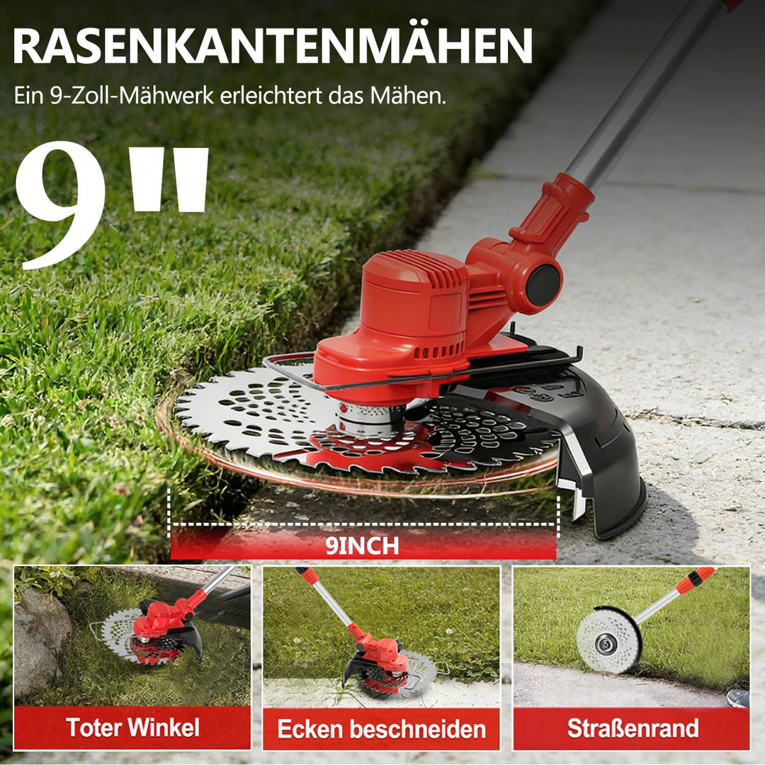 Rasentrimmer mit akku für Makita-Akkus, 21V-4.0Ah mit 2 Akkus und Ladegerät, Freischneider Akku 2000