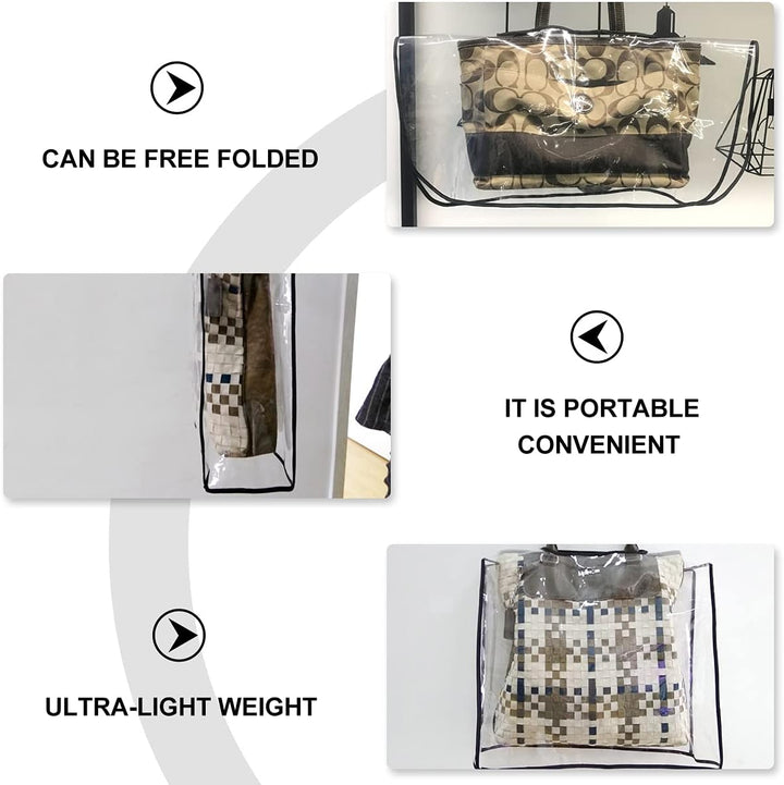 Lurrose 1 x PVC-Regenschutz für die Handtasche im Freien (Transparent, Grifföffnung 32 cm)
