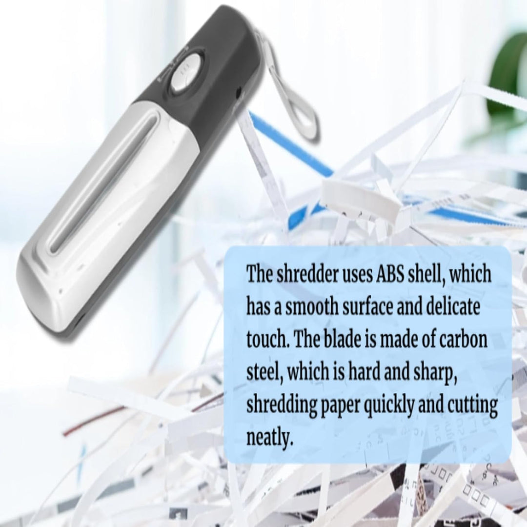 Tragbarer Elektrischer Mini-USB-Aktenvernichter, manueller Aktenvernichter mit USB-Akku für Zuhause,