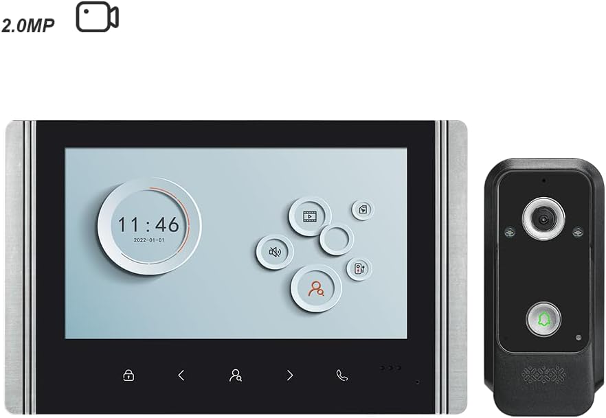 Kabelgebundene Video-Gegensprechanlage, 7-Zoll-Video-Türklingelkamera mit Monitor, Kabelgebundene Vi