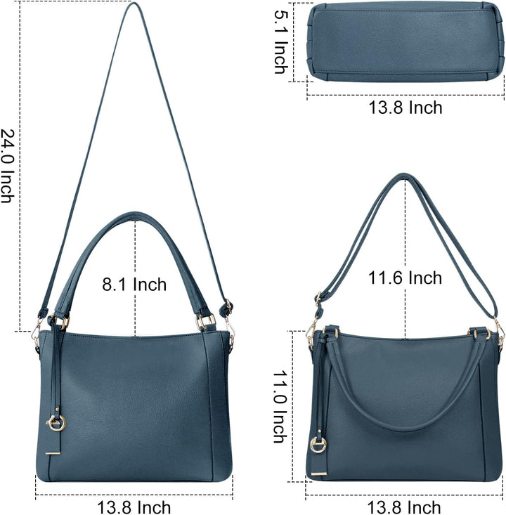 HAWEE Mode Damen Handtasche aus Weiches PU-Leder Umhängetasche Grosse Schultertasche mit Reissversch