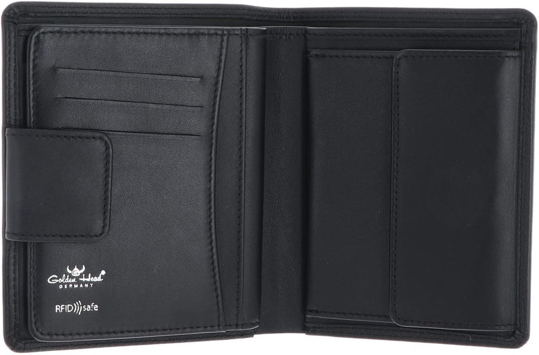 Golden Head Polo RFID Protect Kombischeintasche 12 cm schwarz, Schwarz