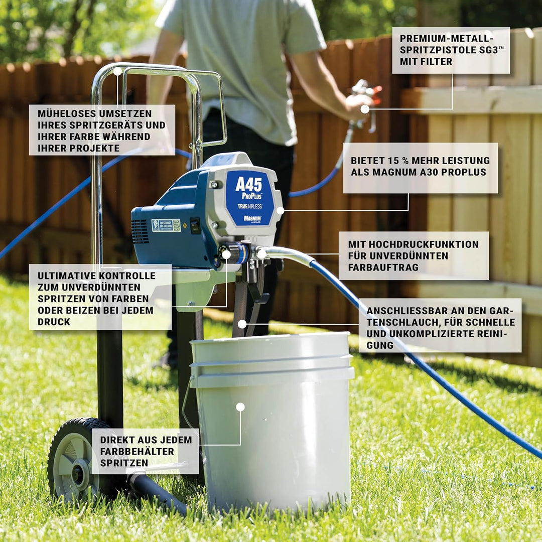 Magnum by Graco 17C245 A45 ProPlus Airless-Farbspritzgerät, leistungsstarkes fahrbares Gerät für pri