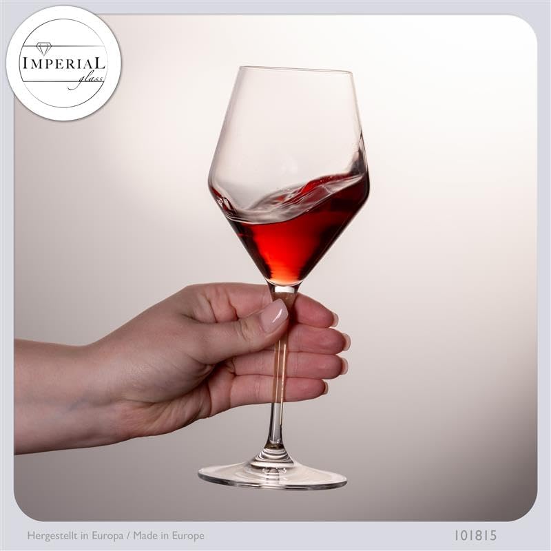Weindekanter Set mit 4 Rotweingläsern aus Crystalline Glas Serie Rom – handgefertigte Weinkaraffe mi