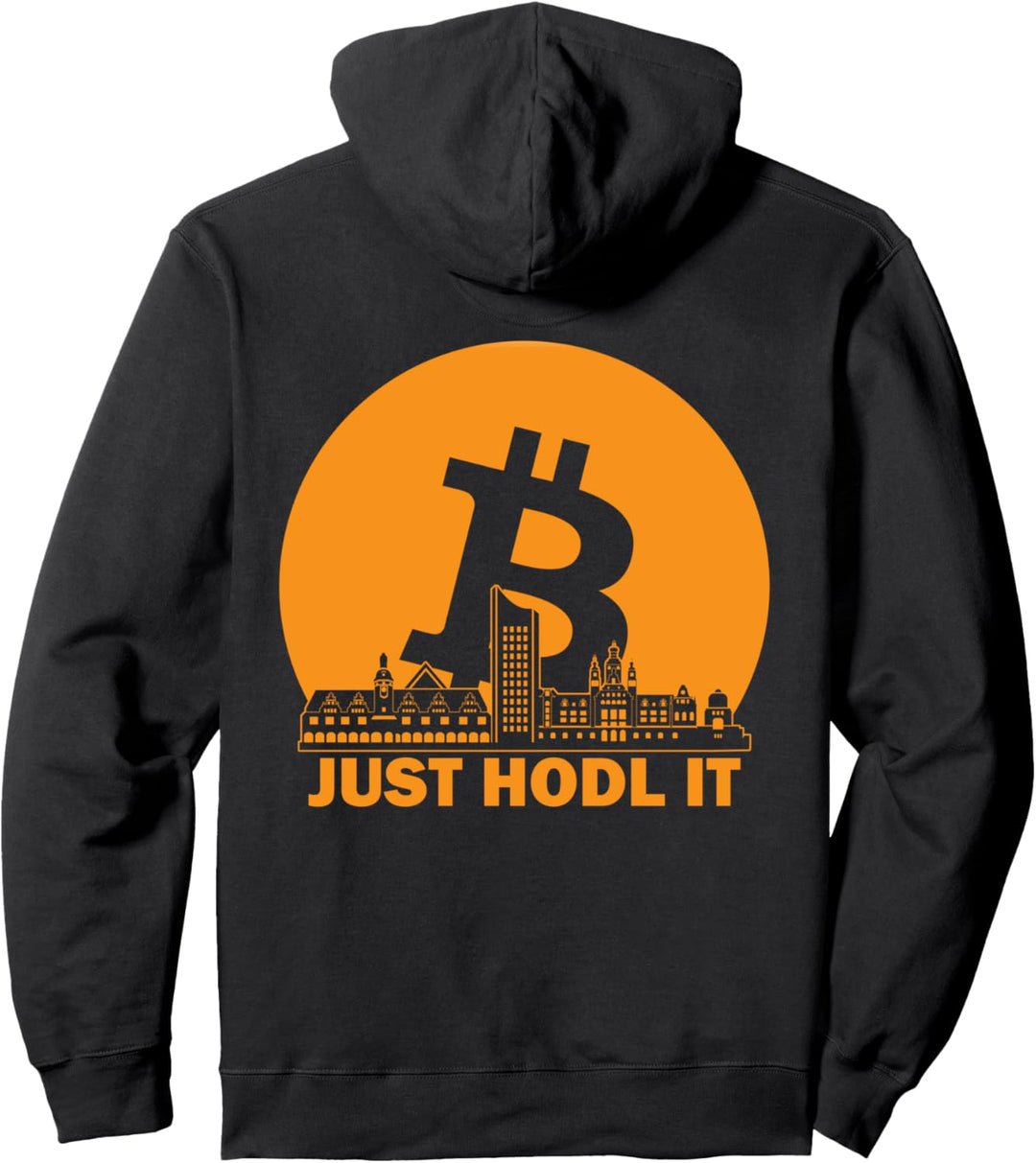 JUST HODL IT - Leipzig BTC Bitcoin - Leipzig Skyline Pullover Hoodie