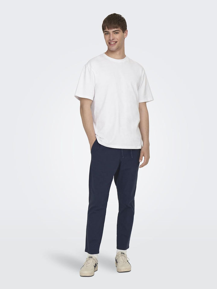 ONLY & SONS Male Jogginghose Verjüngt Mid Rise Hose XL Dark Navy, XL Dark Navy