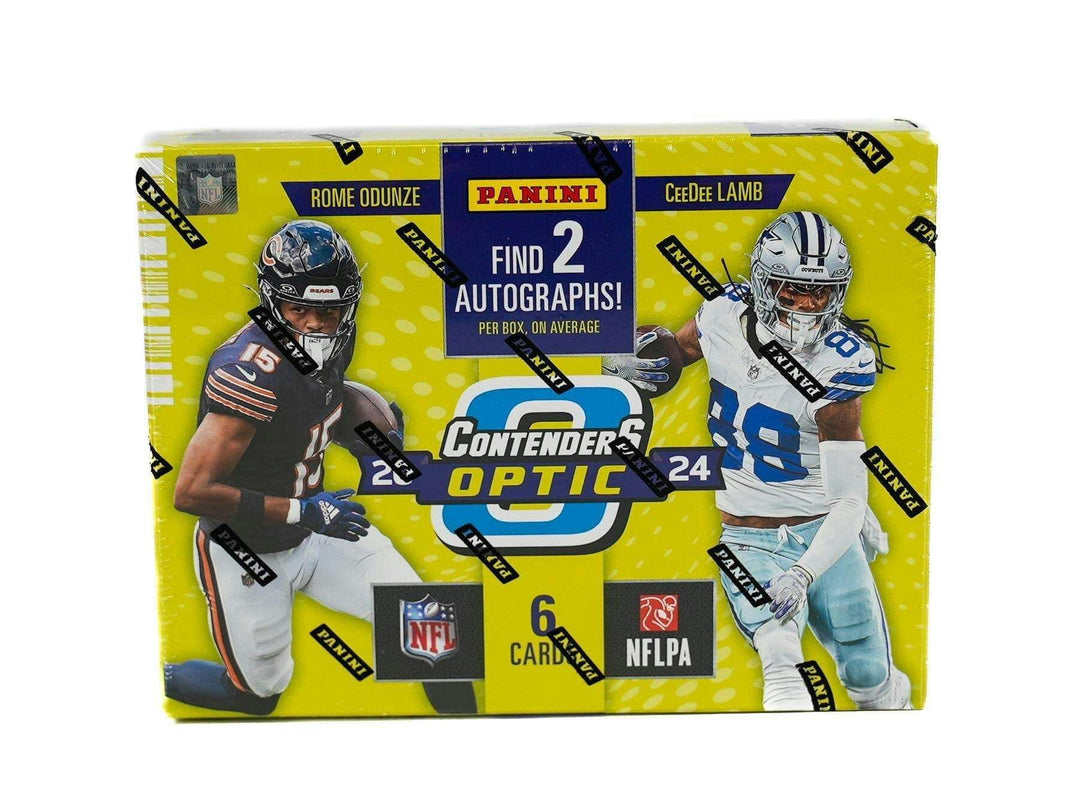 2024 Panini Contenders Optic Fussball-Hobby-Sammelkartenbox (zwei Autogramme pro Box)