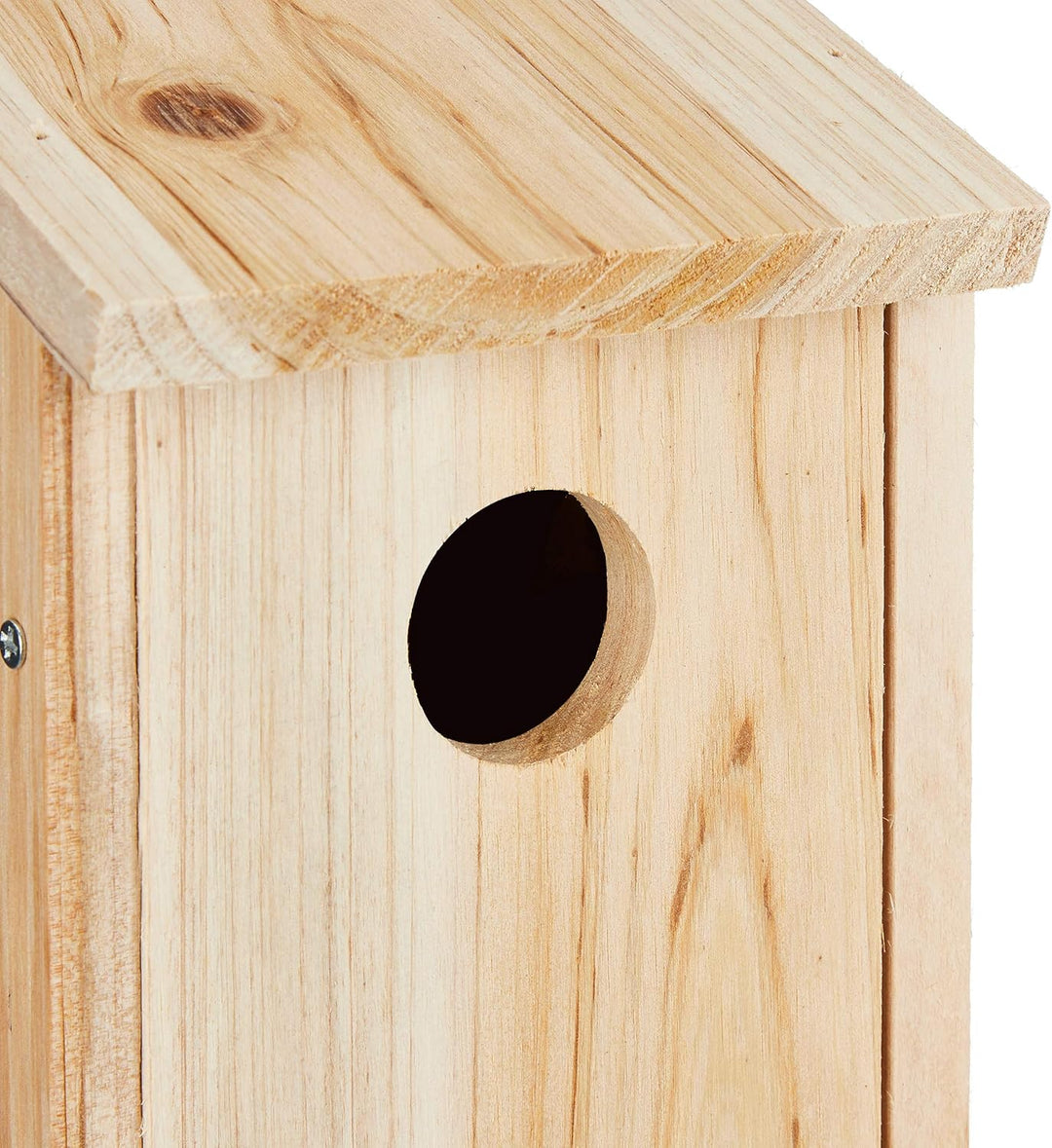Relaxdays Nistkasten, Nisthöhle für Vögel, zum Hängen, unbehandeltes Holz, Flugloch-Ø 3,2 cm, 26 x 1