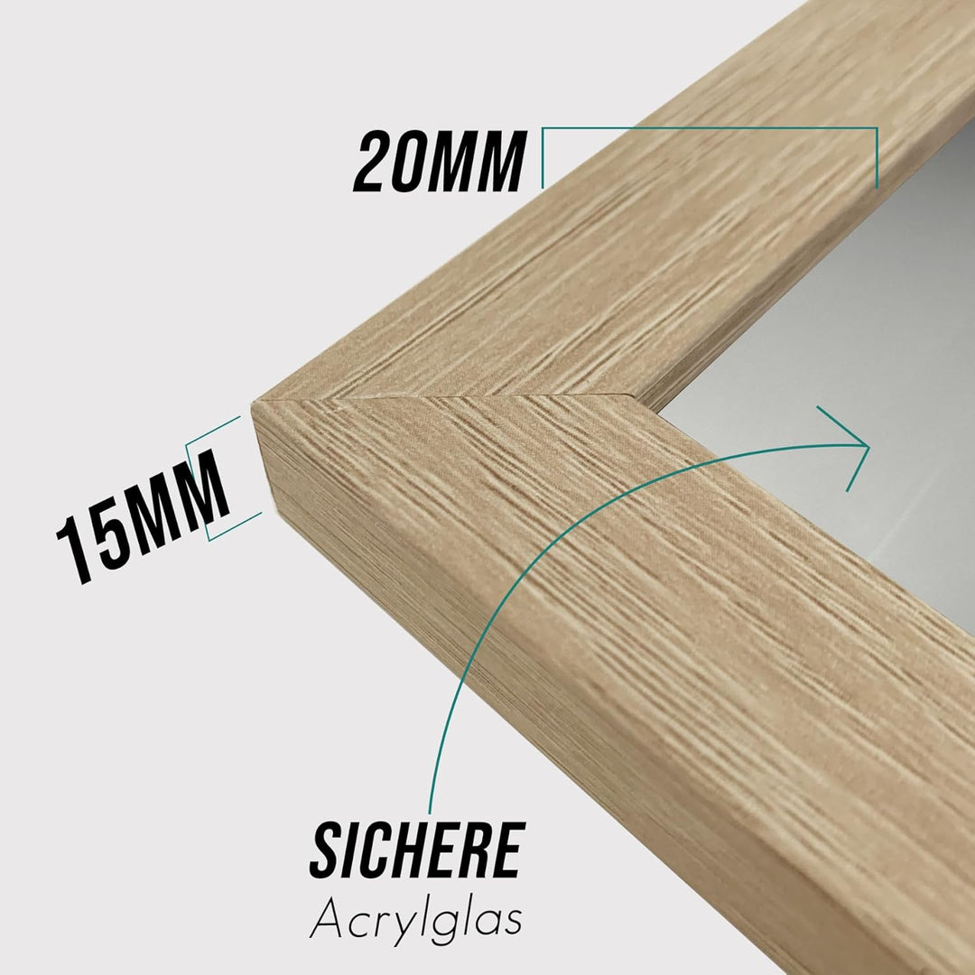 VUVUZULA Bilderrahmen 30x30cm Holz Quadratisch Fotorahmen Holzrahmen MDF Rahmen mit Passepartout 20x