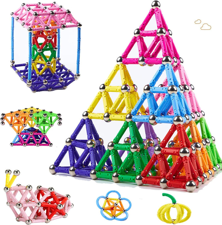 morkka 182 Stücke Puzzle Magnetische Bausteine Spielzeug Magnet BAU Bauen Kit Montessori Bildung Spi