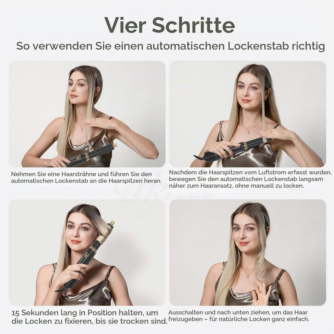 5 in 1 Hairstyler Warmluftbürste Set 1000W Rundbürstenföhn Multifunktionaler Haarstyler Air Styler m