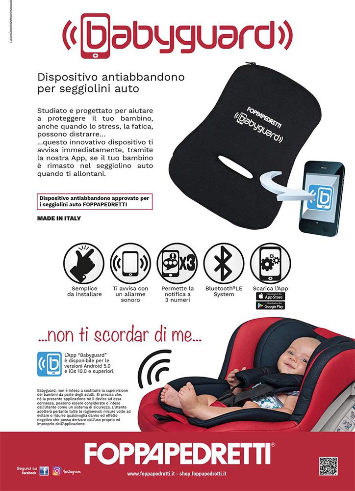 Foppapedretti Babyguard, Anti-Verlassen-Vorrichtung, System mit integrierten Sensoren, Polyester, sc