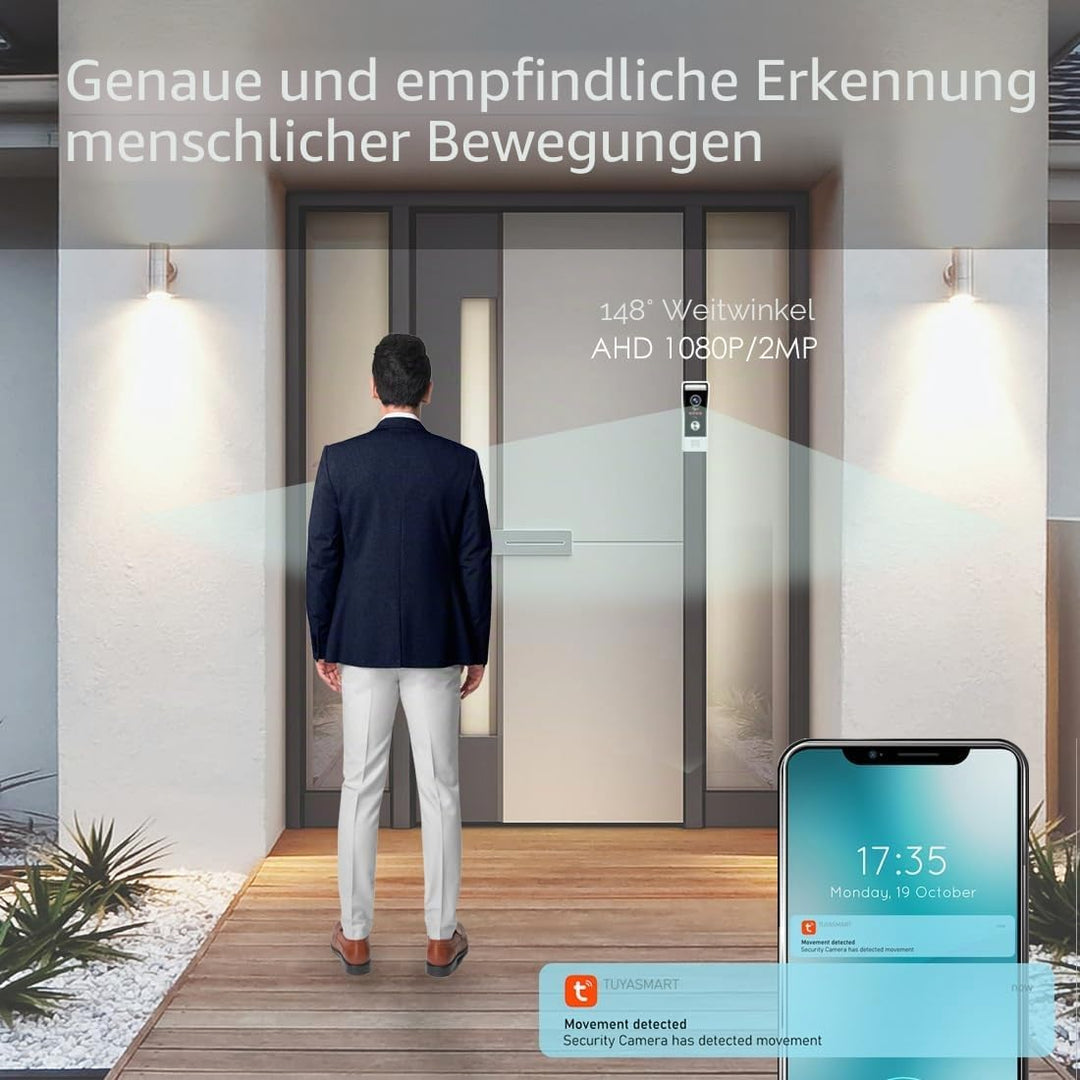ANJIELO SMART (4-Draht) 1080P visuelle Türsprechanlage Kamera mit 7-Zoll-Touchscreen visuelle Türspr