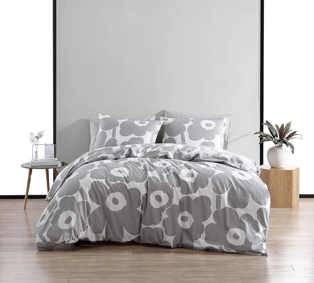 Marimekko | Unikko Collection | Bettbezug-Set – 100% Baumwolle, mittelschwer & Ganzjahresbettwäsche