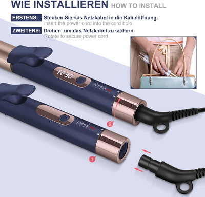 PARWIN PRO BEAUTY 3 In 1 Styling Set, Beinhaltet Glätteisen 25mm -Lockenstab 32mm & GlÄttbÜrste, mit