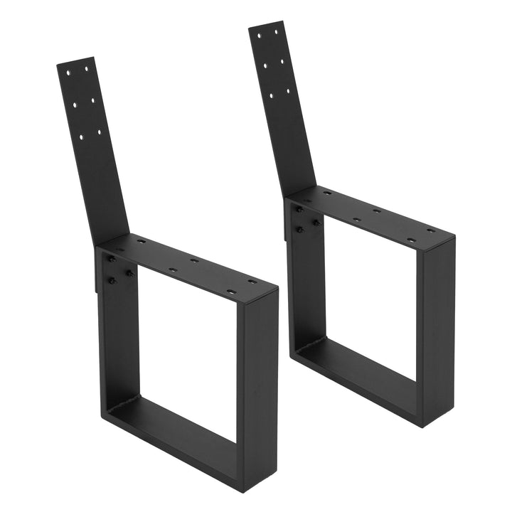 ML-Design 2 Stück Bankbeine aus Stahl massiv 40x78,5cm Schwarz Bankgestell aus Metall mit Rückenlehn