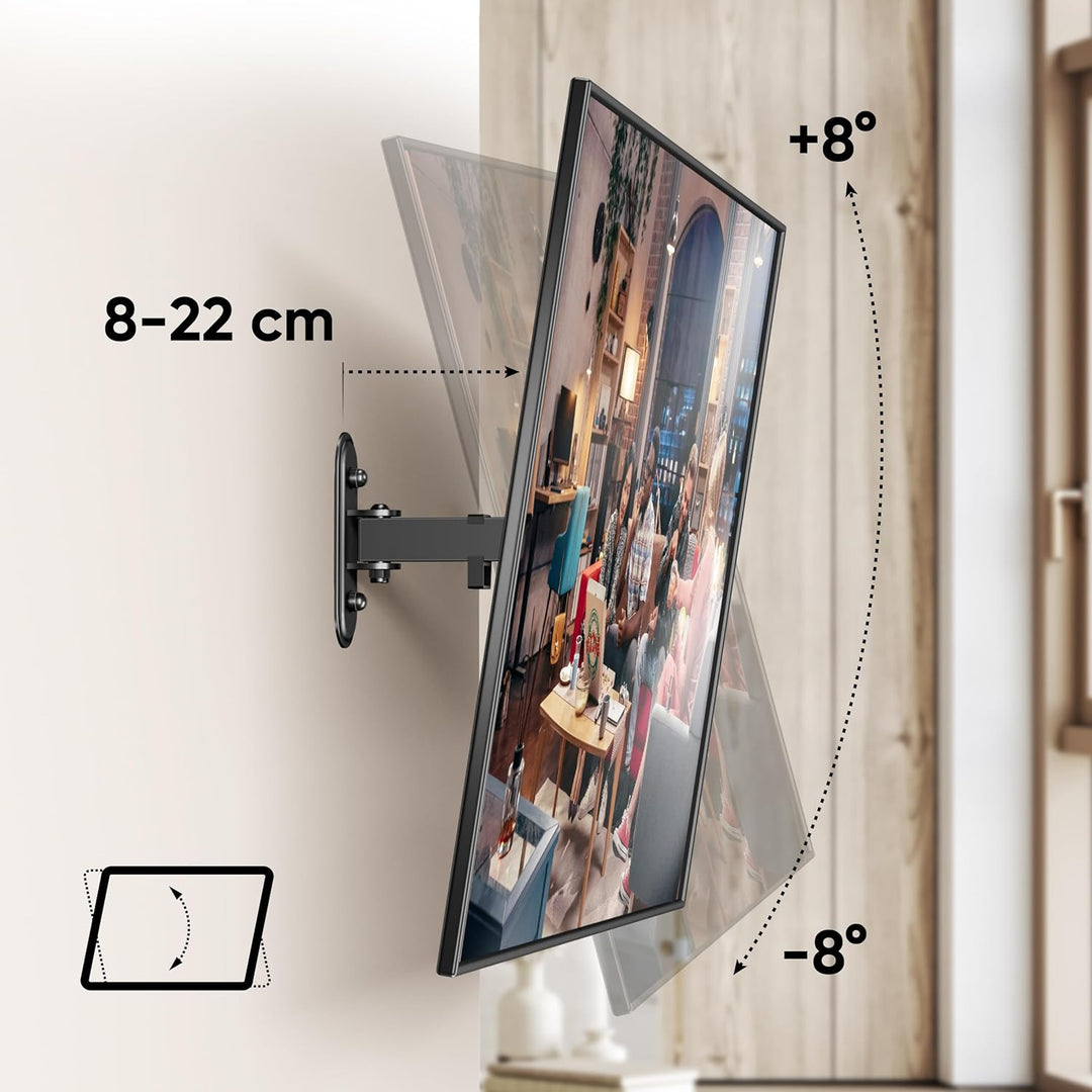 ONKRON Monitor Wandhalter schwenkbar & neigbar für 10-32 Zoll TV Wandhalterung, Flach&Curved Bildsch