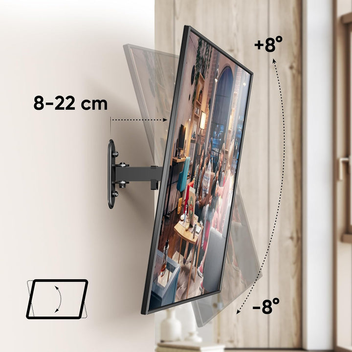 ONKRON Monitor Wandhalter schwenkbar & neigbar für 10-32 Zoll TV Wandhalterung, Flach&Curved Bildsch