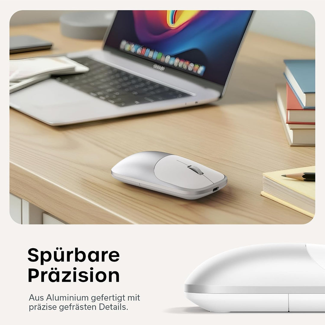 SATECHI Slim EX Kabellose Computermaus, Multi Device Bluetooth & 2,4-GHz für macOS, Windows, iPadOS