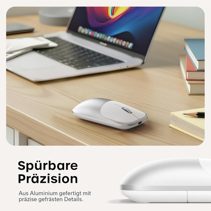 SATECHI Slim EX Kabellose Computermaus, Multi Device Bluetooth & 2,4-GHz für macOS, Windows, iPadOS