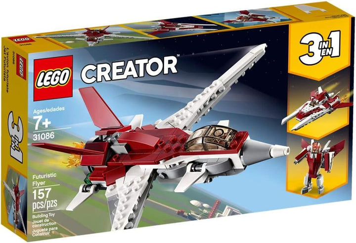 LEGO 31086 Creator Flugzeug der Zukunft, Raumschiff der Zukunft oder Roboter der Zukunft, 3-in-1 Bau