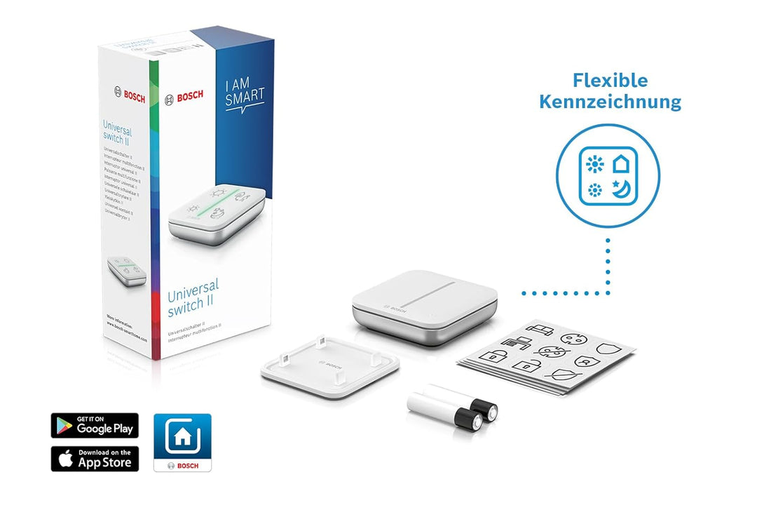 Bosch Smart Home Universalschalter II, zur einfachen Steuerung smarter Geräte, konfigurierbar für 4
