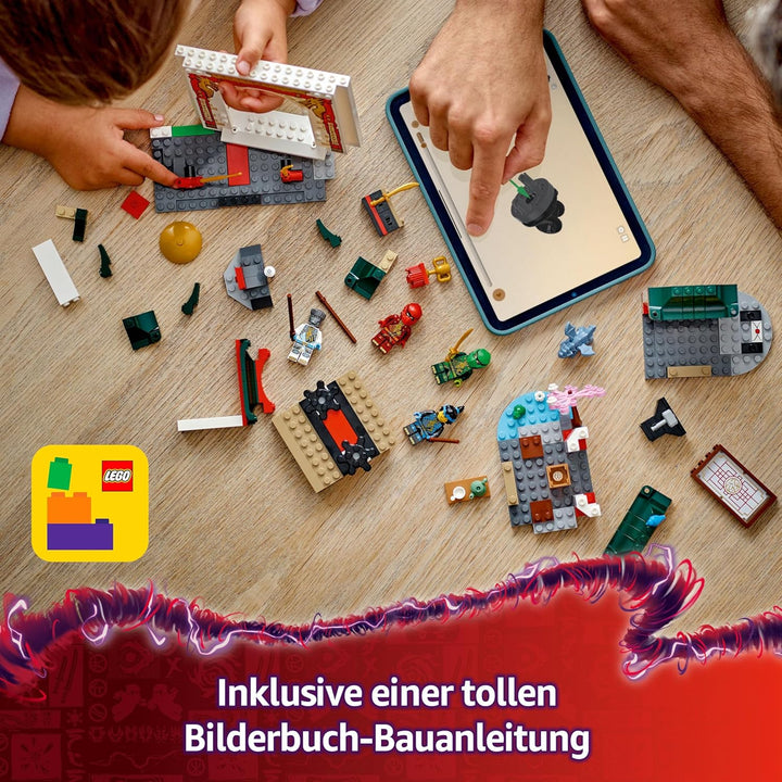 LEGO NINJAGO Spinjitzu-Tempel der Ninja - Spielset mit 4 Minifiguren und 1 Drachen Figur - Bauset -
