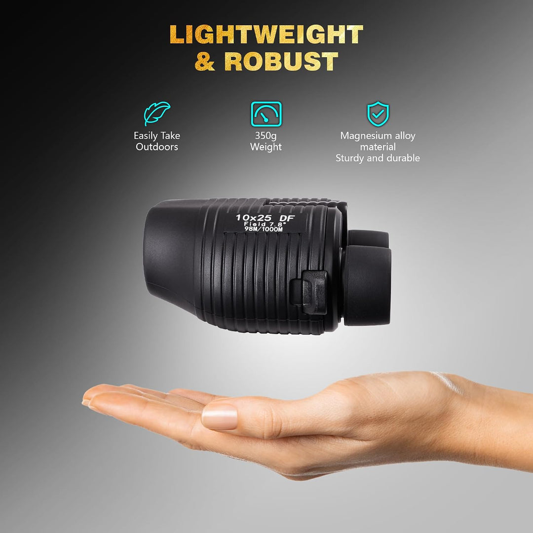 10x25 Kompakt Fernglas Anfänger Erwachsene Ferngläser Klein mit Nachtsicht Schwachem Licht Klare Fal