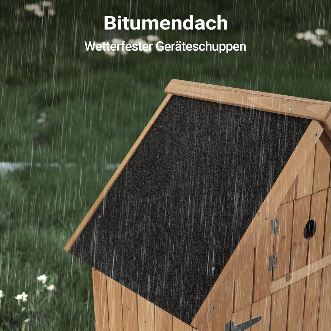 Schmales Gartenhaus aus Fichtenholz mit Bitumendach 770x540x1370mm für Garten, Terrasse & Balkon