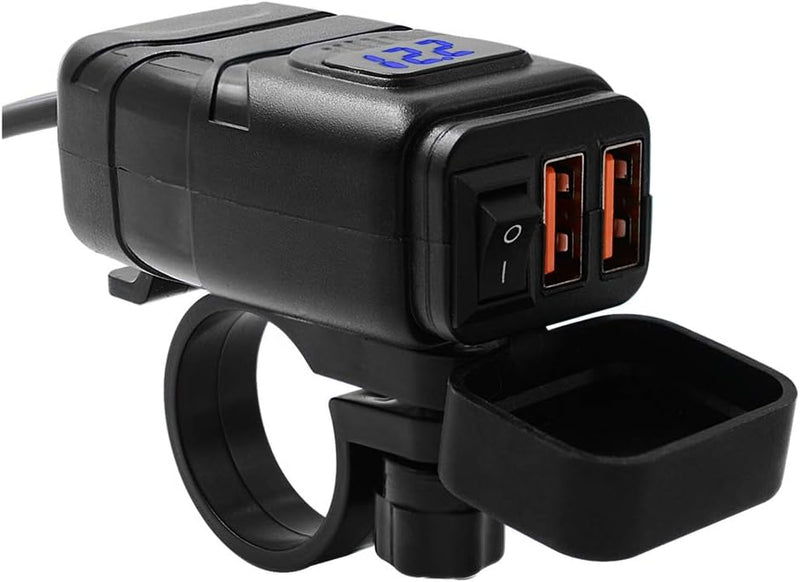 Motorrad USB Ladegerät Wasserdicht Bordsteckdose 12V Motorrad Lenker-Ladegerät Motorrad-Steckdose Du