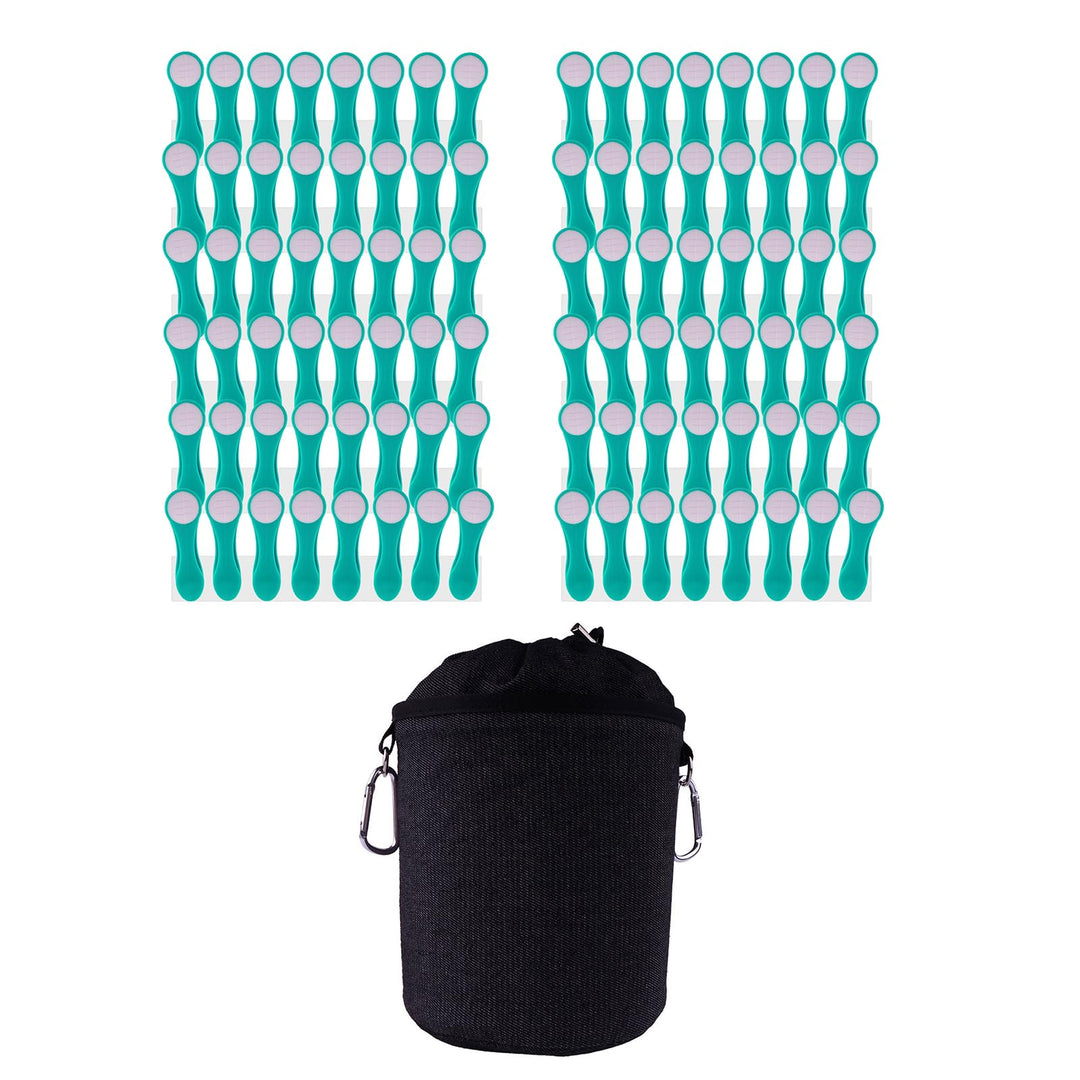96 Wäscheklammern Soft Grip Softgrip Soft Touch Softtouch (96xTürkis, 1xSchwarz), 96xtürkis, 1xschwa