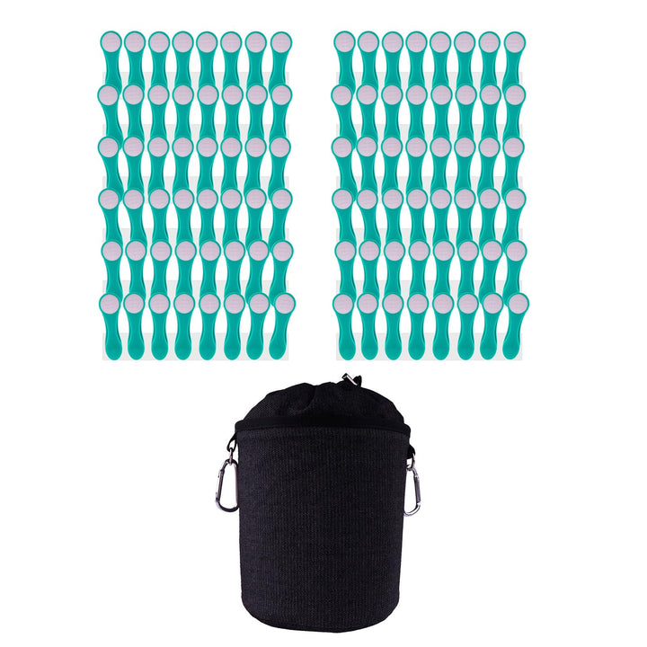 96 Wäscheklammern Soft Grip Softgrip Soft Touch Softtouch (96xTürkis, 1xSchwarz), 96xtürkis, 1xschwa